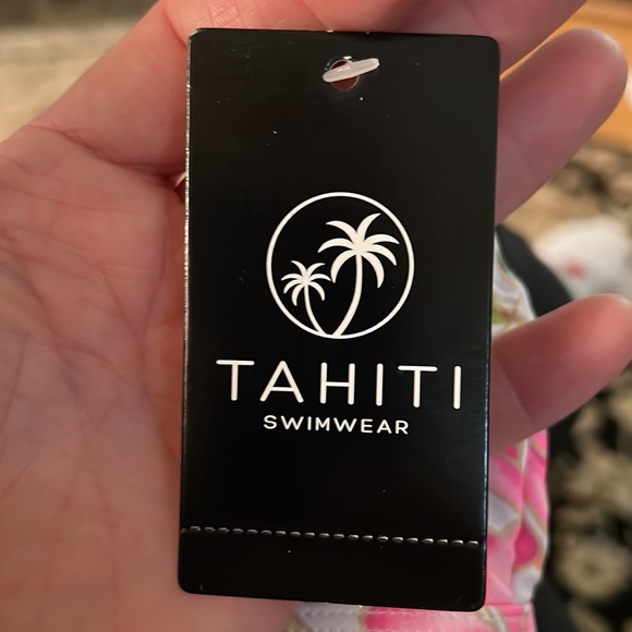 NWT Tahiti swimwear bikini Pink Floral design back top closure adjustable straps - Picture 9 of 10